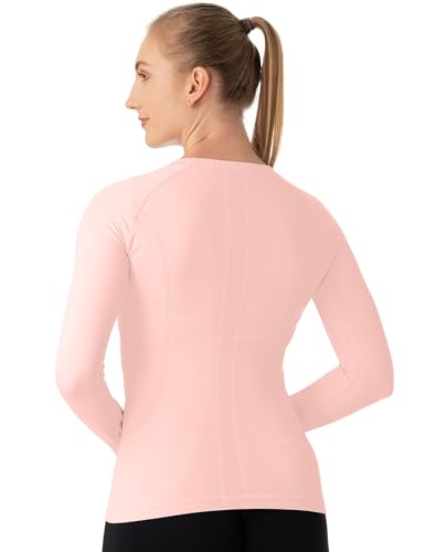 Image of MathCat Seamless Workout Shirts for Women Long Sleeve Yoga Tops Sports Running Shirt Breathable Athletic Top Slim Fit XS-XL