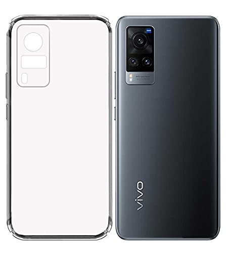 Image of Soft Flexible Silicone Back Cover Compatible with Vivo X60, Transparent Case
