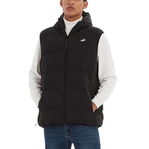 Image of MADHERO Men's Puffer Vest with Hood Water-Resistant Puffy Vests Outerwear Sleeveless Jacket