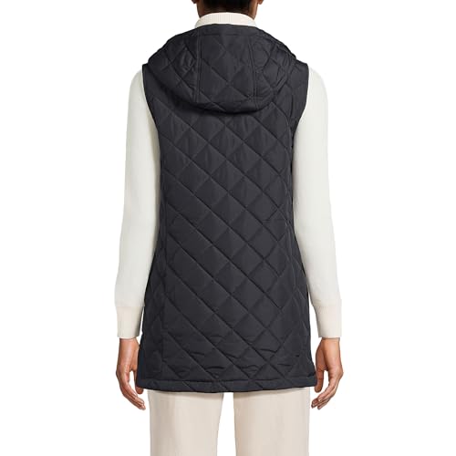 Lands' End Women'S Featherfree Insulated Hooded Vest Large Black thumb #1