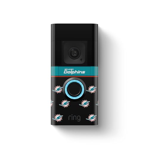 Image of All-New Limited Edition, Official NFL Faceplate for Ring Doorbells - Video Doorbell 3, Video Doorbell 3 Plus, Video Doorbell 4, Battery Doorbell Plus, and Battery Doorbell Pro | Miami Dolphins