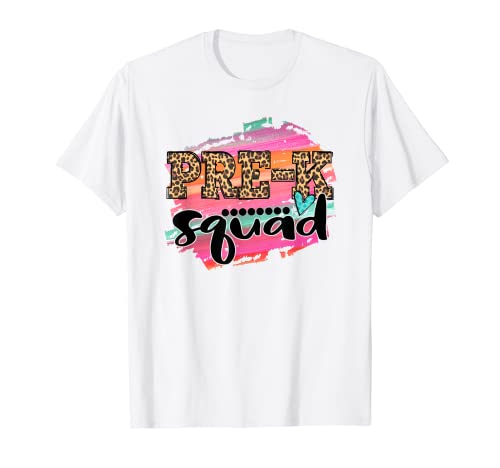 Pre-K Squad Leopard Print Back To School Teacher Student T-Shirt