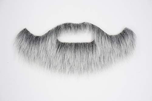 Mustaches Self Adhesive, Novelty, Short Boxed Fake Beard, False Facial Hair, Costume Accessory for Adults, Gray with White Color - Thumbnail 2