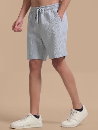 Image of StitchX Men's Airport Look Textured Seersucker Cotton Resort Shorts-S-2XL