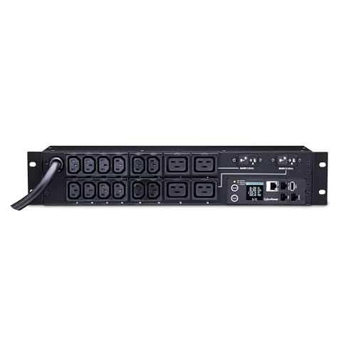 CyberPower PDU31008 Monitored PDU, 200-240V/30A (Derated to 24A), 16 Outlets, 2U Rackmount