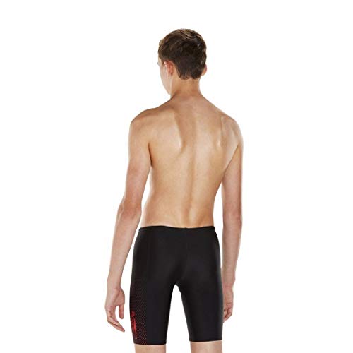 Image of Speedo Boy's Endurance 10 Gala Logo High Chlorine Resistant UPF 40+ Sun Protection Hyperboom Panel Print Jammer