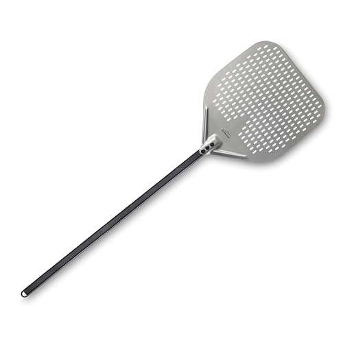 LACOR   61466   Pala Pizza Fuoco, 30 x 30 x 120 cm, Aluminio Anodizado, Base Perforada, Uso Profesional, Apta para Hornos de Piedra, Leña o Eléctricos, Ligera, Robusta y Manejable