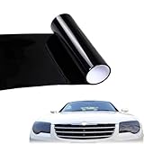 Scheinwerfer Folie 30 x 120cm Tönungsfolie Auto,Selbstklebende Scheinwerfer Taillights Tönung Vinyl Film,Tönungsfolie für Auto Rücklichter Nebellichter - Tiefschwarz
