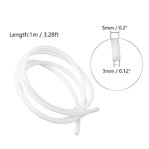 Image of Othmro 1Pcs PTFE Teflon Bowden Tube 3.28ft-3mm ID x 5mm OD-Milky White Connector Tubing for 3D Printer