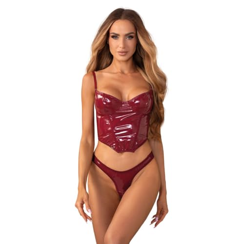 Corset et string Redya rouge sous-vêtement sexy guêpière femme