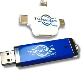ThePhotoStick Omni 256GB - Effortless Photo and Video Backup for Apple, Android and Windows Devices