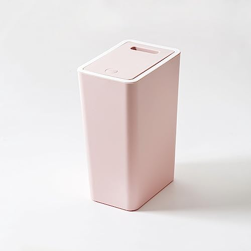 Image of Baffect Push Top Lid Bin Garbage Can Trash Waste bins, Rubbish Recycle Bin Dustbin Recycling Garbage Kitchen Waste Bins Waste Trash Can for Kitchen Bathroom Bedroom Living Room Office 8L(Pink)