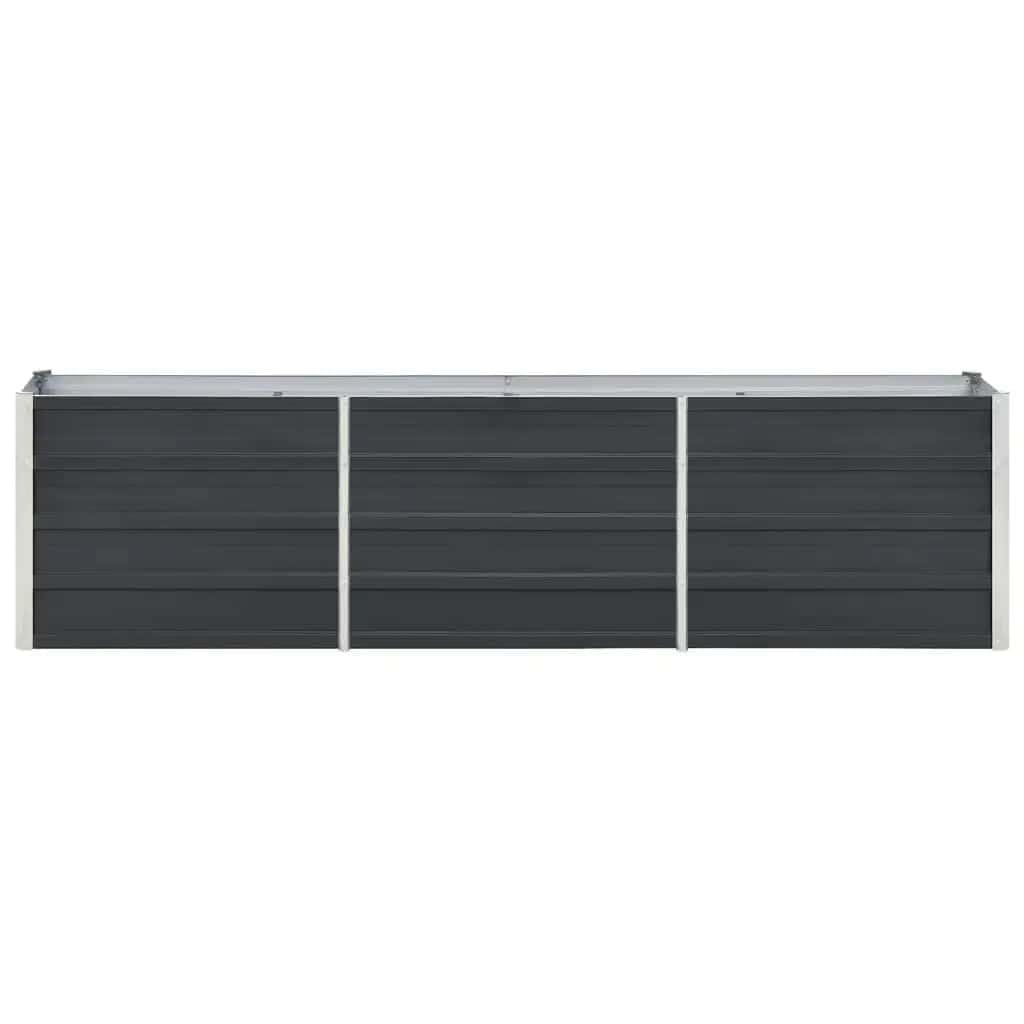 vidaXL Lit Surélevé Pot de Fleurs Bac à Plante Pot de Plante Bac de Fleurs Jardinière Jardin Extérieur Acier Galvanisé 240x40x45 cm Anthracite