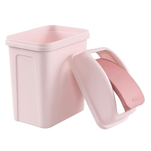 Caneca de basura pequeña 1.8 galones con tapa basculante rosa miniatura 6