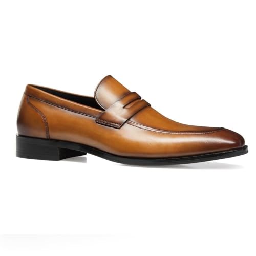 Image of GIFENNSE Men's Dress Shoes Slip-On Loafers Formal Leather Shoes for Men