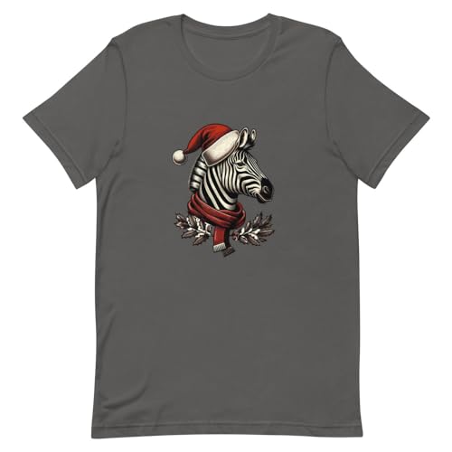 T-shirt zèbre de Noël unisexe asphalte partagez la joie des fêtes en taille S