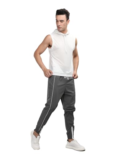Image of CHKOKKO Men's Regular Fit Mid Rise Solid Sports Running Gym Track Pant Lower With Pocket