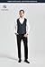 HISDERN Men's Suit Vest Business Formal Dress Waistcoat Vest with 3 Pockets for Suit or Tuxedo Charcoal
