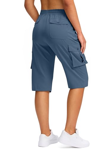 Viodia 15" Long Shorts for Women Hiking Cargo Bermuda