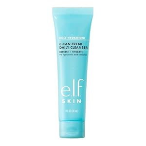 e.l.f. SKIN Holy Hydration! Clean Freak Daily Cleanser, Gentle Hydrating Gel Face Cleanser, Made With Hyaluronic Acid, Vegan & Cruelty-Free, 30ml
