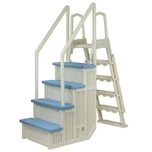 Escalera para Piscina Blanca con Escalones Antideslizantes miniatura 1