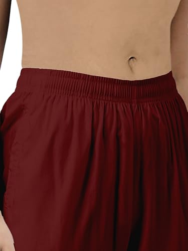 Image of Women's Cambric Cotton Afghani Patiala Salwar - Loose Fit, Elastic Waist, Deep Pockets | Ethnic & Casual Wear