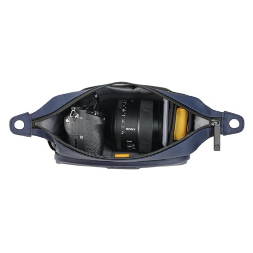 Image of Vanguard VEO Lite W3L Camera & Everyday Waist Pack (Navy) - 3L Capacity, Fits Mirrorless Camera + Accessories, Tripod Strap, Adjustable Wear, Easy-Clean Water-Resistant Design