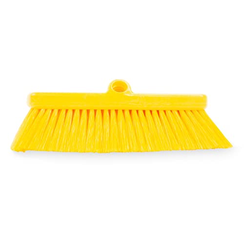 Image of SPARTA 41278EC04 Flo-Thru Plastic Wall Scrub Brush, Equipment Brush With Soft Nylex Bristles For Industrial Kitchens, Hospitals, Commercial Cleaning, 4 Inches, Yellow, (Pack of 12)