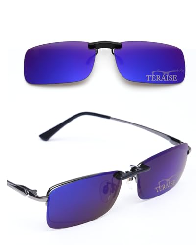 Image of TERAISE Polarized Clip on Sunglasses Over Prescription Glasses Anti-Glare UV400 for Men Women Driving Travelling Outdoor