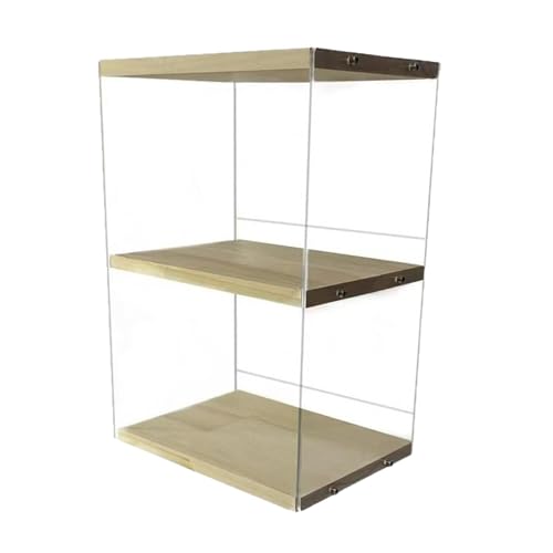 perfk Porta Dischi in Vinile da Tavolo, Contenitore per LP, Legno Acrilico, Scatola Porta-Album, Porta-Dischi in Vinile per Album Dvd, Foto e CD