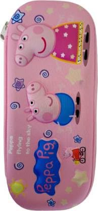 3D Embossed Peppa Piig Mini Pencil Pouch for Kids/Boys/Girls - Pink