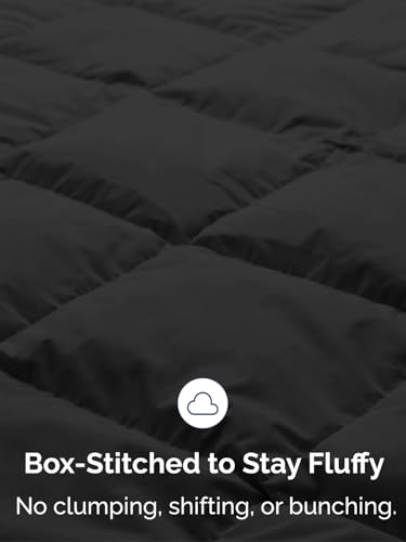 Image of Queen Size, Black Alternative Down Comforter - Warm, Lightweight & Breathable Hotel Quality Bedding Set for Men, Women, Kids & Teens - All Season Oversized Cooling Microfiber Duvet Insert Comforter