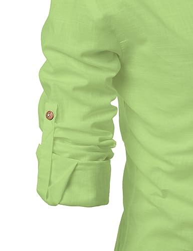 Image of Vida Loca Full Sleeve Mandarin Collor Cotton Casual Slim Fit Shirt for Men's
