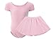 WEGETIT Gymnastics Leotards for Girls Toddler Leotard Ballet Dance Tutu Skirts (10-12 Years, Pink)