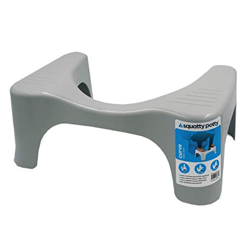 Squatty Potty The Original Bathroom Toilet Stool, Curve Lightweight with Sleek and Modern Design, Gray, No Flavor, 7"