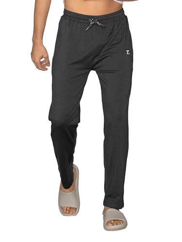 Image of XYXX Athleisure Men's Cotton Modal Track Pant | Antimicrobial Peach Finish | Solid Ace Regular Fit Casual Lounge Pant with Zipper Pocket