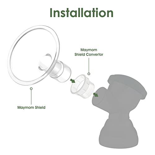 Image of Maymom MyFit 17mm Shield & Shield Converter Compatible with Zomee Pump Body, NCVI Connector, Babybuddha Detachable Pump Body; Not Original Zomee Pump Parts; 2pc