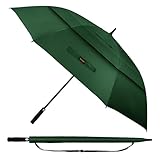 TECKNET Regenschirm Groß XXL,Golfschirm 68 Inch,regenschirm sturmfest Doppelt Überdachung Belüftet,Groß Stockschirm automatisches Öffnen mit EVA-Griff,Stockschirm für Damen und Herren,Grün