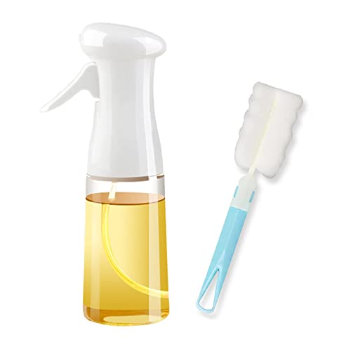 DINGWS Rociador de aceite de 220 ml para cocinar, rociador de aceite de oliva, dispensador de aceite portátil, para cocinar, ensalada, asar, freír, incluye cepillo de tubo gratuito Cover