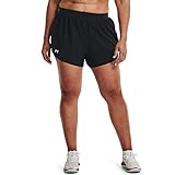 Under Armour Womens Fly by 2.0 Shorts, Black (001)/Reflective, 3X