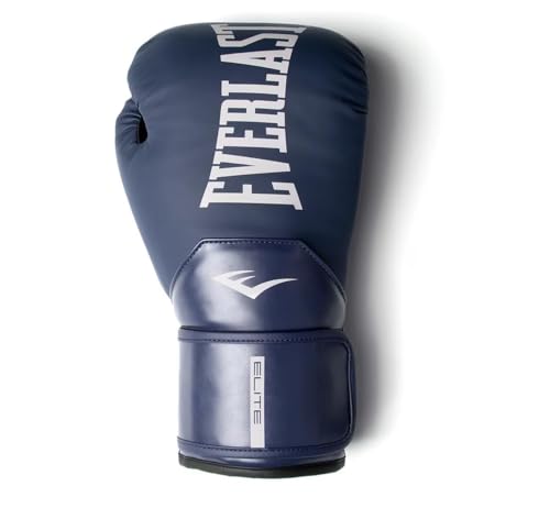 Image of Everlast Elite 2 Boxing Gloves | Pro Training & Heavy Bag Gloves | Men & Women | Ventilated Palm | Multi-Layer Protection | Navy, 14 oz