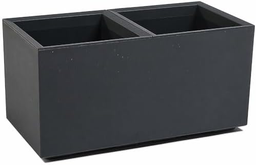 Cajón de Cultivo 49 Ondis24 Macetero con aspecto de hormigón, con ruedas de plástico 100% reciclado (80 cm, antracita)