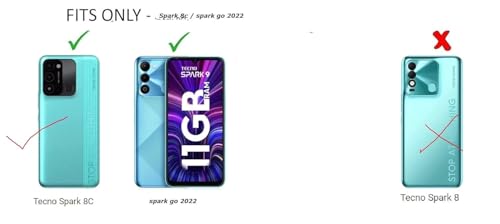 Image of COVERBLACK Soft Rubber Back Cover Compatible Model for Spark KG5k / Spark 8C / Go 2022 - Transparent