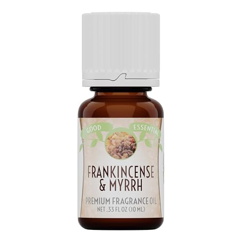 Image of Good Essential Professional Frankincense & Myrrh Fragrance Oil, 10 ml (0.33 fl oz), Aromatherapy Scent for Candles, Soaps, Diffuser, Perfume - Frankincense & Myrrh Blend