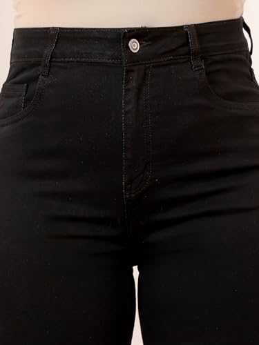 Image of Miss Chase A+ Women's Wide-Leg High-Rise Regular-Length Stretchable Cargo Denim Jeans
