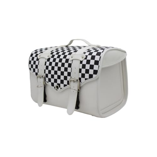 テールバッグ リアシートバッグ バイクアクセサリー ライディングギア 防水PUレザー 日焼け止め・耐摩耗性 大容量ストレージ 使いやすさ 旅行、キャンプ、通勤、配達などに適しています (ブラック&ホワイト(大))