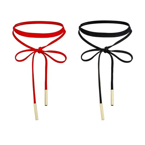 SEABABOO Choker Gothic Velours, 2 Pièces Collier Femme Fantaisie Choker, Réglable Collier Ras du Cou, Accessoire Tendance pour les Fêtes Halloween Christma,...