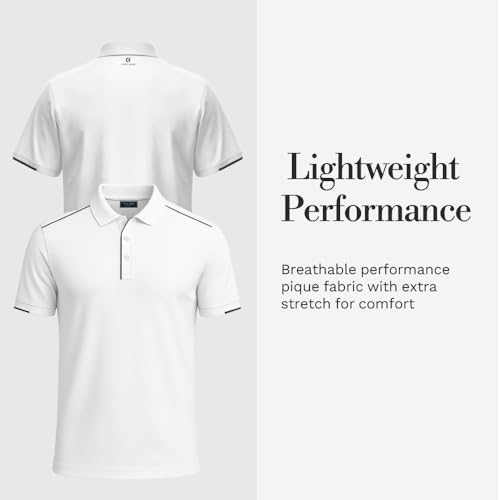 Camiseta polo para hombre Cole Haan Trafton de golf, tela ligera con estiramiento 4 vías, gestión de humedad y costuras contrastantes miniatura 4