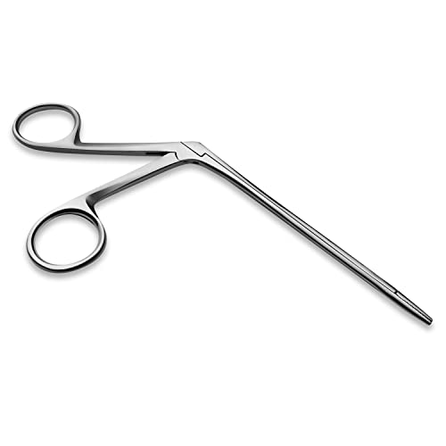 Precise ENT Procedures with Alligator Ear Forceps - Curved Jaw Design, Non-Slip Grip Handle, Fine-Tip, Reusable and Easy to Clean - 3.5 Inches
