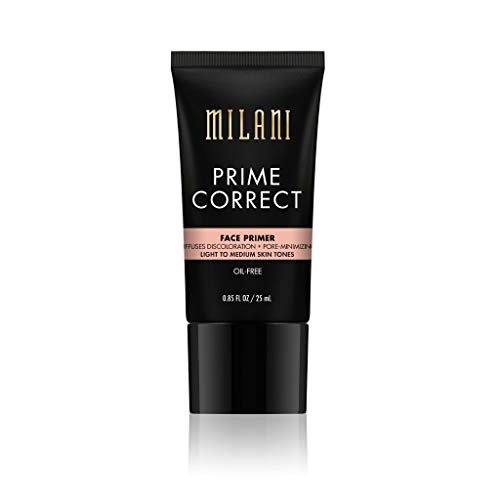 Milani Prime Correct Face Primer - Diffuses Discoloration + Pore-Minimizing - Light/Medium (0.85 Fl. Oz.) Vegan, Cruelty-Free Face Makeup Primer to Color Correct Skin & Reduce Appearance of Pores